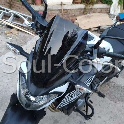 Motorcycle for Kawasaki Z650 Z-650 2017 2018 2019 Double Bubble Windscreen Windshield Shield Screen Visor Parabrisa with Bracket