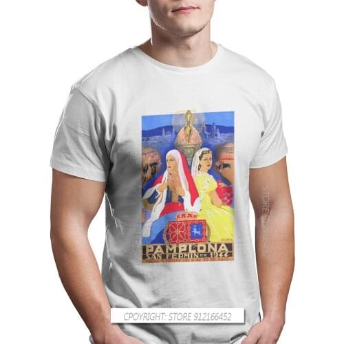1944 Pamplona San Fermin Festival TShirt Bullfight Spanish Style Bullfighting Printed Tops T Shirt Men Gift Idea