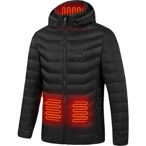 Mens Womens Winter Outdoor Electric Heating Jackets Warm Sprots Thermal Coat 4 Areas Heated Jackets USB Clothing Heatable