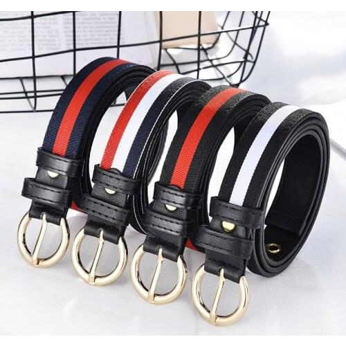 Mens Nylon Casual Herringbone Belt Pistol Double Ring Buckle Quick Release Youth Fashion Ladies Wild Belt Jeans Corset Belt