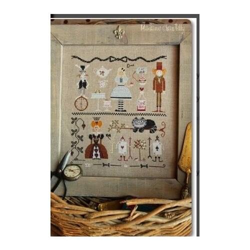 Higher Cotton Counted Cross Stitch Kit Alice in Wonderland Fairyland Fairy Tale Girl Cat