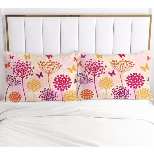 2PCS Pillowcase Home Decoration Pillow Cover Cases Bedding Print 3D HD Pink 70x70cm 50x75cm 50x70cm 50x80cm Simple
