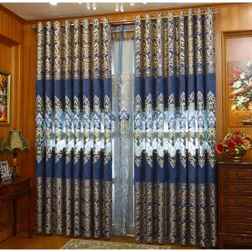 New Curtains for Dining Living Bedroom Room New High-end Water Soluble Hollow Chenille Embroidery Curtain Fabric