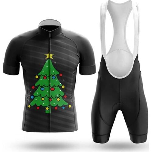 Christmas 2021 Christmas Tree Mens Cycling Kit Professional Cycling Clothing Quick Dry Summer Short-Sleeved Cycling Shirt