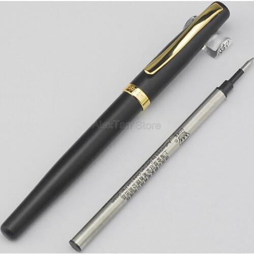 Duke 209 Rollerball Pen Metal Advanced Steel Writing Pens, Matte Black With Gold Clip For Office & Home & School