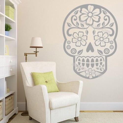 Sugar skull day of the dead wall sticker dia de los muertos Bedroom Decor living room Party Skull Punk Rock Vinyl poster EA293