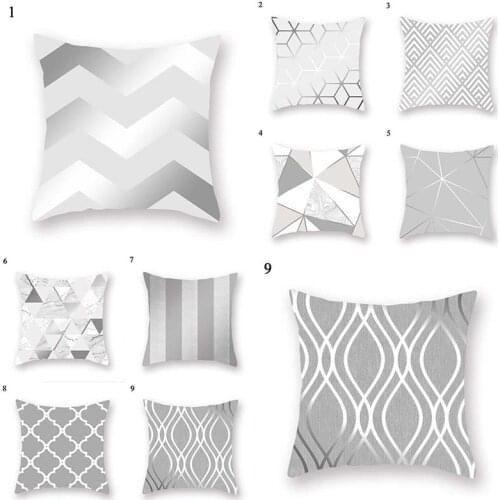 Silver Grey Pillowcase White Series Pillow Case Geometric Pillowcases Nordic Style Home Supplies 45*45Cm Square Cushion Covers