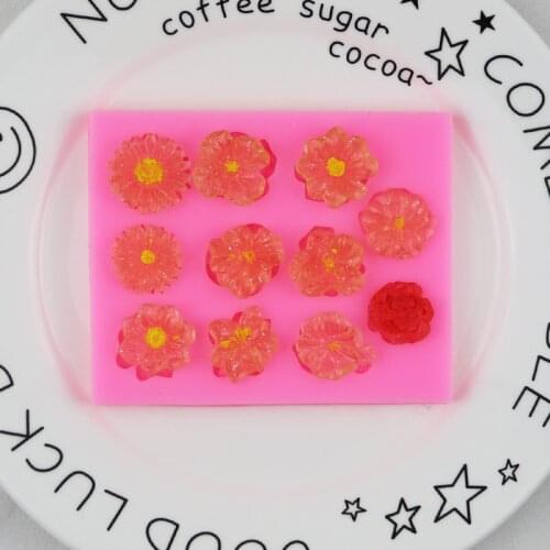 11 Flower Fondant Silicone Mold DIY Cake Decoration Ultra-light Clay Mold XGY-327