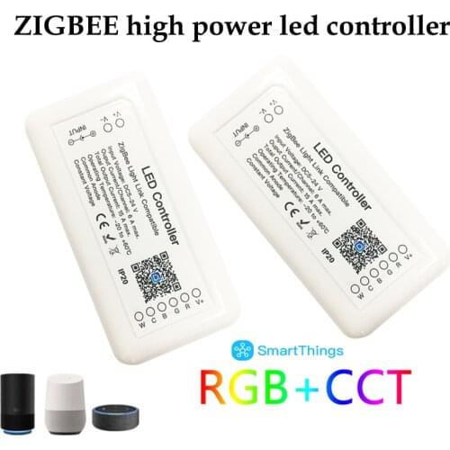 Tuya Zigbee 3.0 Smart LED Controller RGB+CCT 6 Pin Light Strip Controller DC12-24V 15A support Alexa Google home smartthings