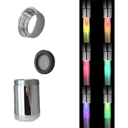 3 Color Led Light Temperature Sensor Water Faucet Color Changing Faucet Tap with Converter Kitchen and Bathroom