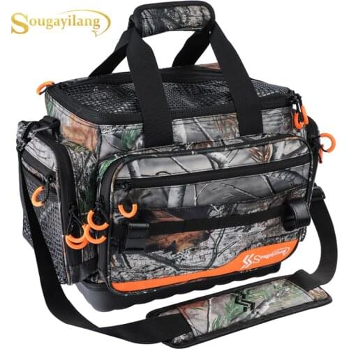 Sougayilang Waterproof Fishing Bag Large Capacity Multifunctional Lure Fishing Tackle Pack Outdoor Shoulder Bags 40cm*30cm*26cm