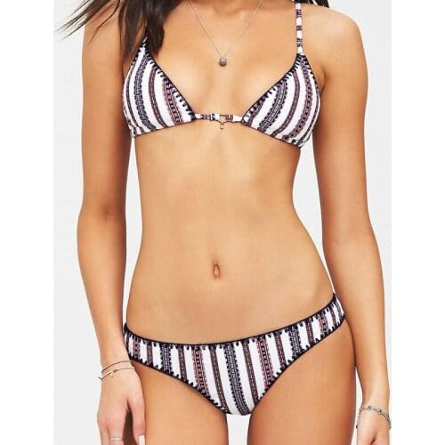 PREETEE Bikini 2018 Stripe Bikinis Women Halter Swimsuit Retro Bikini Set Bathing Suits Sexy Brazilian Biquini Thong Swimwear