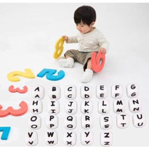 1pc Food Grade Diy 12mm Cube Letter Silicone Teething Beads For Baby Teether Necklace For Pacifier Chain