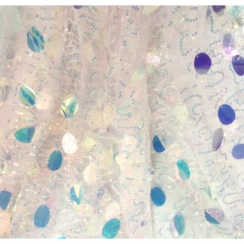 1Y/Lot Colourful sequin fabric cloth performance mesh fabric dress performance clothing childrens cloth