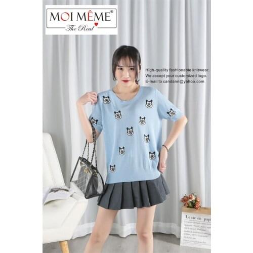 4 PCS Wholes Women Higg qualiy Fashion knitwear Spring Summer New Casual O-Neck Style Clothing