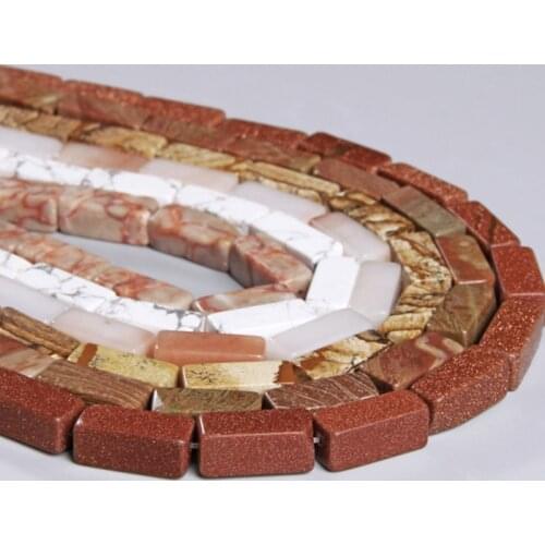 8X20 MM Natural square tube stone beads Nugget loose Amazonite Jaspers sodalite wood stone bead 15.5" jewelry finding making diy