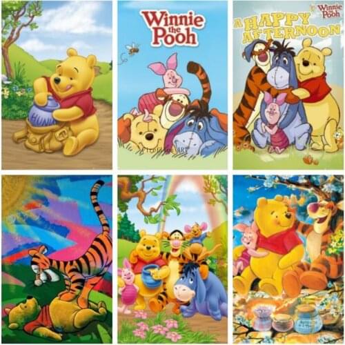 Disney 5D DIY Diamond Painting Cartoon Winnie The Pooh Bambi Tigger Dumbo Diamond Embroidery Mosaic Cross Stitch Kits Home Decor