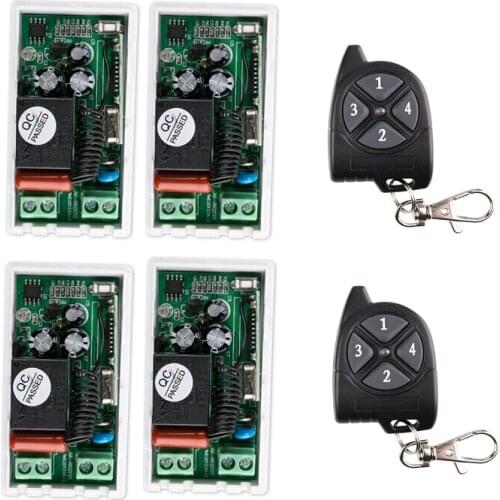 1 ch RF wireless remote control switch 220V easy connection 4* receiver+2 * transmitter 2016 new