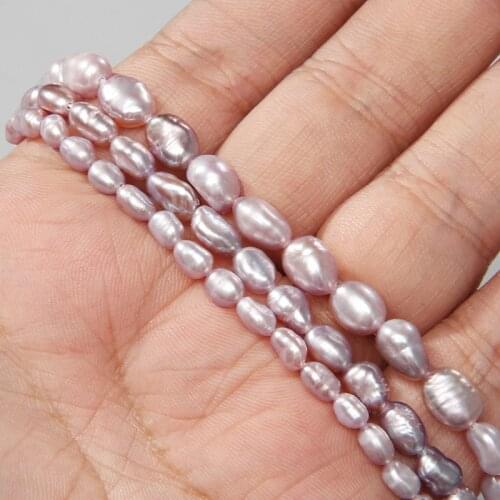 4-9mm Irregular Rice Natural Freshwater Pearl Beads For Women Jewelry Making DIY Bracelet Necklace Earrings Anklet Gifts Finding