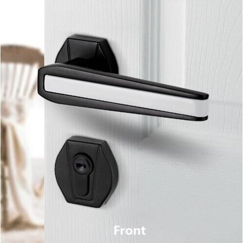 Black and white silence split lock American door lock bedroom kitchen bookroom solid wooden door Silent split door lock