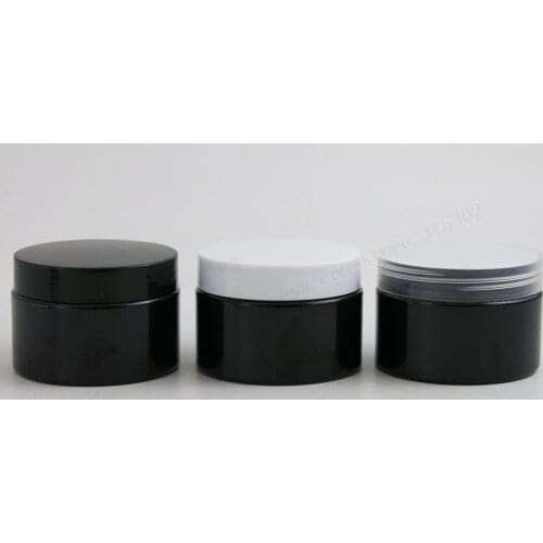 20 x 120g Travel All Black Cosmetic Jar Pot Makeup Face Cream Container Bottle 4oz Cream Cosmetic Packaging with Plastic lids