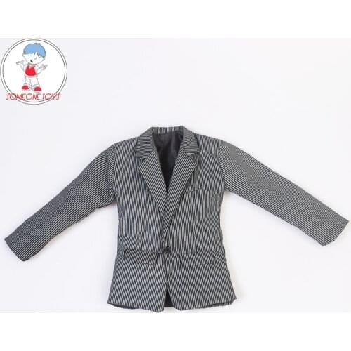 1/6 Male Soldier Figure clothes Tony west Suit black white stripe west coat for 12 inches TBLeague Body Figures dolls