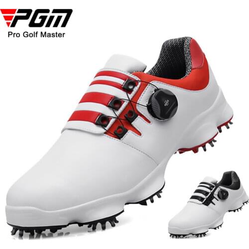PGM Summer Men Auto-lacing Waterproof Anti-slip Golf Shoes Breathable Belt Rotary Buckle Men Golf Sneakers 39-45