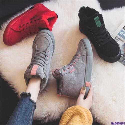 Winter Sneakers Women Warm Fashion Ankle Boots Plush Fur Keep Warm Woman Shoes Lace Up Round Toe Shoes Comrfortable Shoes Women