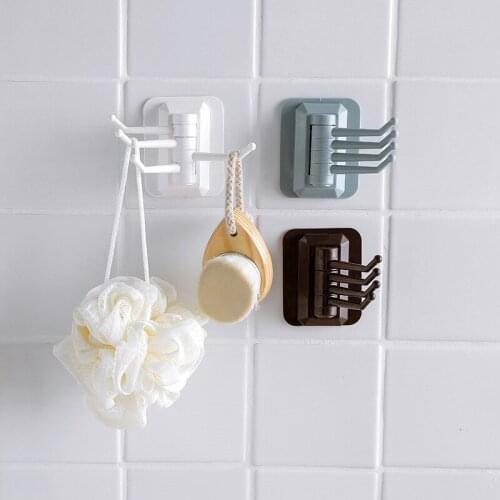 Bathroom Hooks Self Adhesive Hooks Waterproof Anti-Skid Traceless Sticky Hook Wall Hanger for Kitchen Bathrooms Office Closet