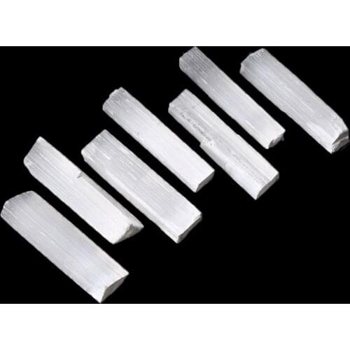 Mineral Specimen Jewelry Making Reiki Energy Healing Stone White Selenite Wand Natural Gypsum Sticks Crystal Quartz