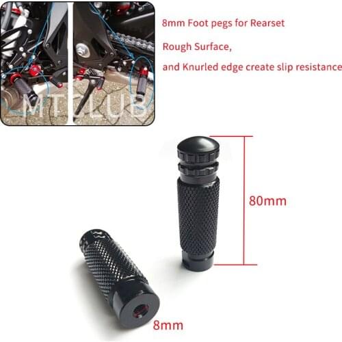 MTCLUB Motorcycle Rear Set Foot Rests Foot Pegs Rough Surface and Knurled Billet 6061-T6 Aircraft grade Aluminum 100% Brand New