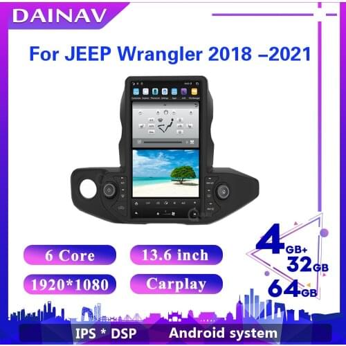 Android 13.6 inch For JEEP Wrangler 2018 2019 2020 2021 multimídia car radio coche autoradio video Stereo players carplay Auto