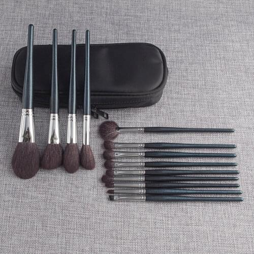 Professional Handmade Make Up Brush Set 13pcs Powder Contour Eye Shadow Brush Soft Saikoho Goat Hair Makeup Brushes Kit