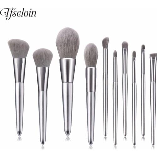 Elegant Sliver Makeup Brushes Set For Foundation Powder Blush Eyeshadow Concealer Large Make Up Brush Cosmetics Beauty Tools