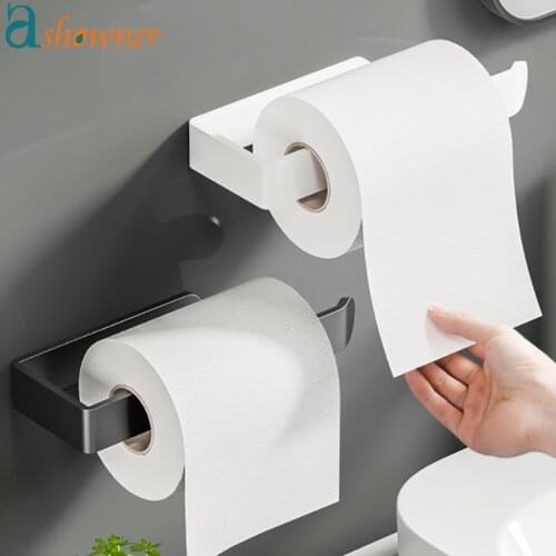 1pcs Wall Mount Paper Holders Acrylic Roll Paper Storage Rack Organizer Shelf For Kitchen Bathroom Toilet Tissue Accessories