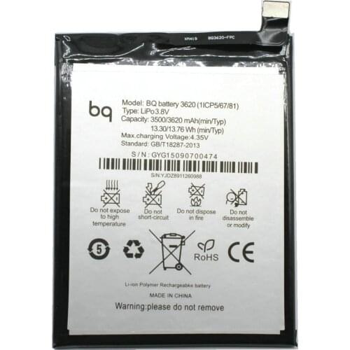 New 100% 3620mAh BQ Battery 3620 Replacement Battery Batterie For BQ Aquaris M5.5 Mobile Phone Batteries