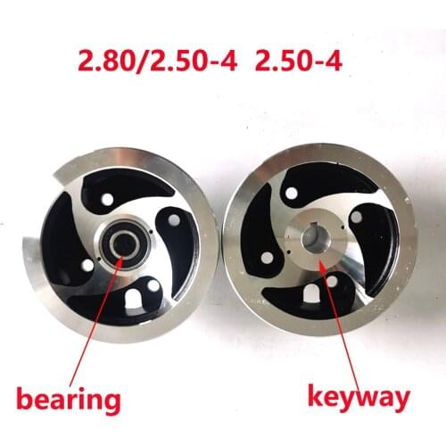 2.80/2.50-4 2.50-4 Aluminium Alloy Wheel Rim 4 Inch Keyway Bearing Hub Fit MiNi Moto,ATV&Go Kart Electric Scooter Rim Parts