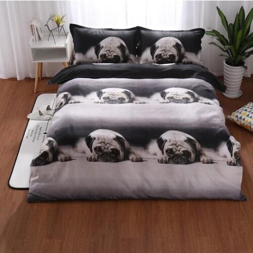 Super Low Price 3D Dog Printed Duvet Cover Solid Warm Comforter Cover Velvet Bed Cover Super Soft Duvet Cover WW78