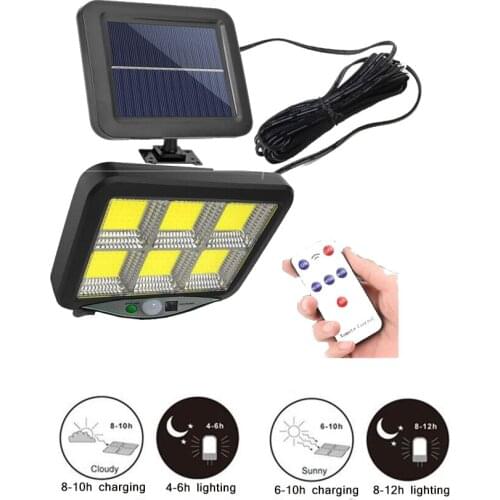 Seperable 120 LED Solar Powered Light PIR Motion Sensor Activated Solar Lamp Waterproof Outdoor Garden Security Wall Lights indo