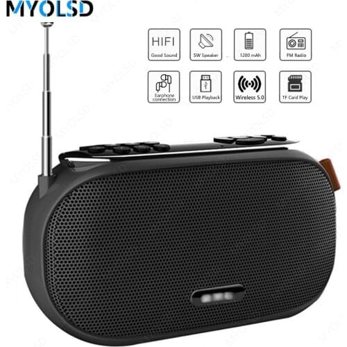 Portable Speaker Wireless Column Loudspeaker With FM Radio Support Connect Earphone Outdoor USB TF Speaker Bluetooth-compatible