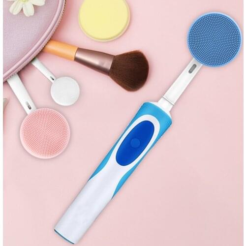 2pcs/pack Tool Replacement Parts Silicone Hand Hold Facial Cleansing Brush Head Massage Face Skin Care For Oral B Toothbrush