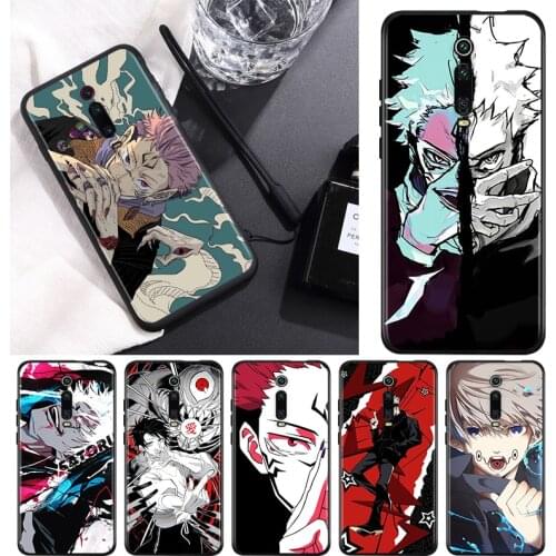 Silicone Black Cover Jujutsu Kaisen Satoru Gojo anime For Xiaomi Redmi K40 K30i K30T K30S K20 10X GO S2 Y2 Pro Ultra Phone Case