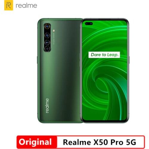 Original Realme X50 Pro 5G Moblie Phone 6.44" SuperAmoled 8GB 256GB Snapdragon 865 Android 10.0 65W Superdart Charge Smartphone
