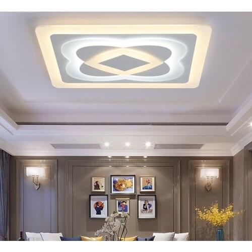 LED ultra - thin ceiling lamp modern simple rectangular living room lights acrylic bedroom lights indoor lighting AC90-260V