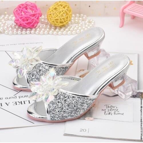 Disney new Elsa Shoes For Girls Cartoon Leather Children Shoes Frozen Princess Kids Shoes Girl Slippers Dress Snow Queen Sandal