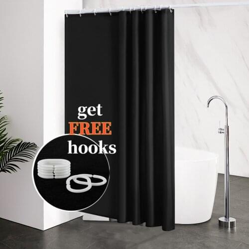 Furlinic Shower Curtain Polyester Fabric Duty with Weighted Hem Bathroom Curtains Solid Colorful for Bathtub Wetroom Bath