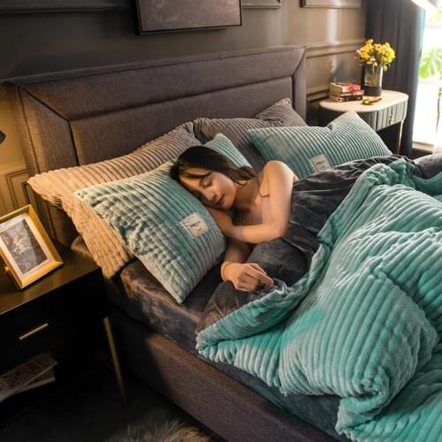 Magic Velvet 1pcs Quilt cover Soft Warm 150 220x240 Simple Luxury Winter Warm Thickened Snow Fleece Solid Colors Gray Yellow