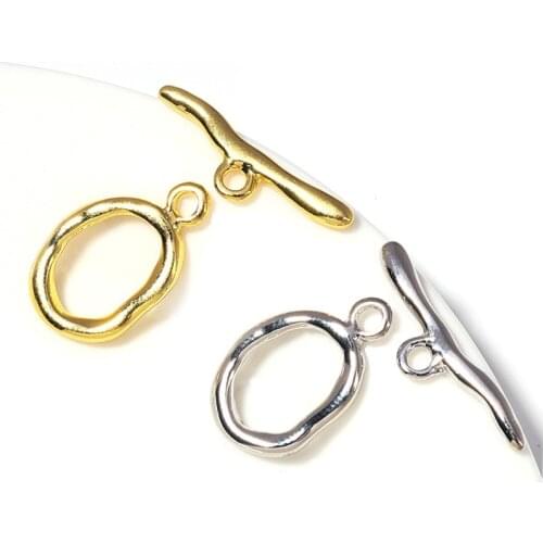 5 Set/lot 12x20mm Gold Irregular Curved OT Clasps Toggle Clasps Connectors For Bracelet Necklace For DIY Jewelry Making Findings