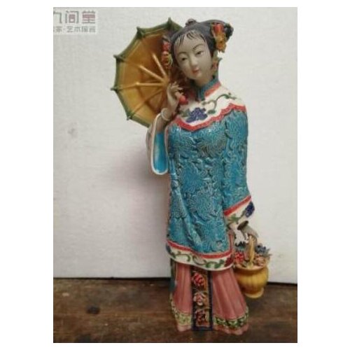 Lady classic beauty Lin East Shiwan porcelain doll sitting room Bogu rack girl Beauty figure Sculpture statue Home Decoration