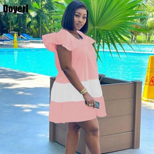 Pink Oversized Shirt Dress Women Summer Clothes Patchwork Contrast Color Chiffon Midi Shirt Dress 2021 Loose Casual Shirt Dress